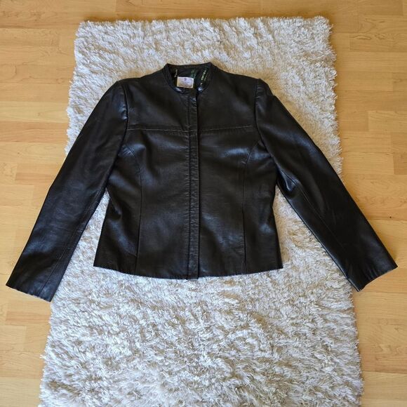 ORIGINAL MOVIE MATRIX CREW LEATHER JACKET LADIES SIZE XL Vintage - Picture 2 of 12